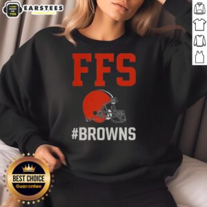Cleveland Browns FFS helmet sweatshirt featuring team colors and logo, perfect for fans and casual wear.