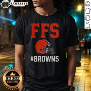 Alt Text: Awesome Cleveland Browns FFS helmet T-shirt featuring a bold design for passionate football fans.
