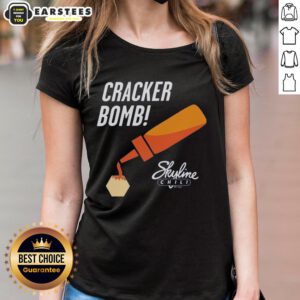 Awesome Cracker Bomb Skyline Ladies Tee featuring a vibrant city skyline design, perfect for stylish casual wear.