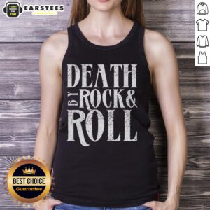 Awesome Death By Rock Roll Tank Top featuring a bold graphic design, perfect for music lovers and festival enthusiasts.