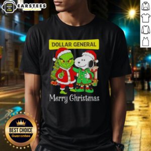 Awesome Dollar General X Grinch And Snoopy Merry Christmas T-Shirt featuring festive graphics and vibrant colors.