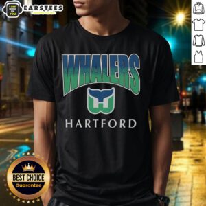 Awesome Hartford Whalers vintage sweep down T-shirt featuring classic logo and retro design for hockey fans.