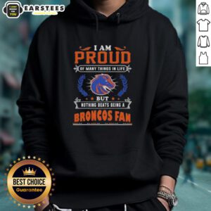 Alt Text: Boise State Broncos fan hoodie with 'Awesome I Am Proud Of Many Things' slogan, perfect for dedicated supporters.