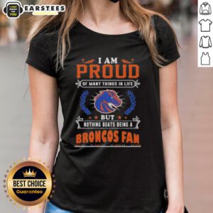 Boise State Broncos fan ladies tee showcasing pride in being a fan with a stylish design and vibrant colors.
