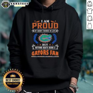 Alt Text: Florida Gators fan hoodie with 'Awesome I Am Proud Of Many Things' slogan, perfect for showing team pride.