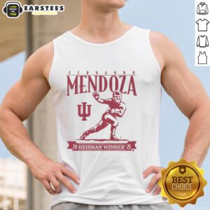 Alt Text: Awesome Indiana Football tank top featuring Fernando Mendoza and Heisman Trophy design for sports fans.