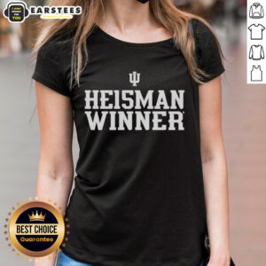 Awesome Indiana Hoosiers Heisman Winner Ladies Tee showcasing team pride and style in vibrant colors.