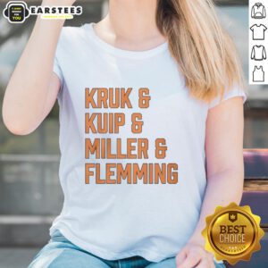 Awesome Kruk and Kuip and Miller and Flemming ladies tee featuring a stylish design for fans of the broadcasters.