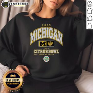 Awesome Michigan Wolverines Cheez-It Citrus Bowl 2025 Sweatshirt featuring team colors and logo, perfect for fans.