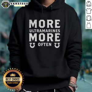 Alt Text: Awesome More Ultramarines More Often hoodie featuring vibrant blue design and Warhammer 40K logo.