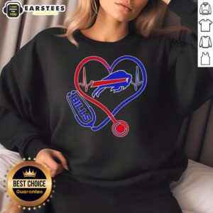 Awesome Nurse Love Buffalo Bills Sweatshirt featuring a stylish design for football fans and healthcare workers.
