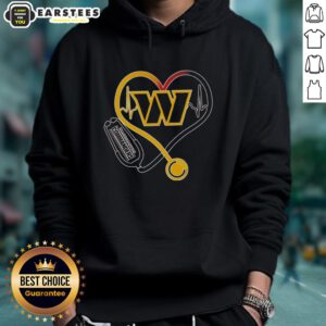 Awesome Nurse Love Washington Commanders Hoodie featuring a stylish design perfect for fans and healthcare heroes.