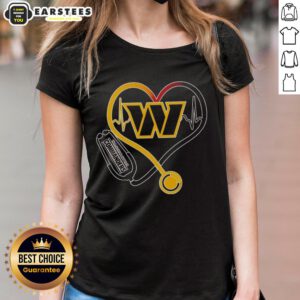 Awesome Nurse Love Washington Commanders Ladies Tee featuring a stylish design perfect for fans and healthcare workers.