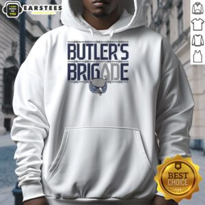 Awesome Owls Olathe West Football Butler's Brigade Hoodie in navy blue with vibrant team logo and cozy design.