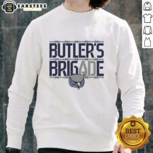 Alt Text: Awesome Olathe West Football Butler's Brigade sweatshirt featuring vibrant design and team spirit for fans.