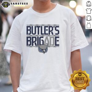 Awesome Owls Olathe West Football Butler's Brigade T-Shirt featuring a vibrant design for fans and players.
