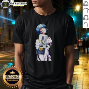 Alt Text: Awesome Rei Ayanami X Corona Neon Genesis Evangelion anime T-shirt featuring vibrant graphics and stylish design.