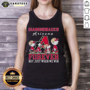 Awesome Snoopy and Charlie Brown baseball tank top for Arizona Diamondbacks fans, celebrating loyalty beyond wins.