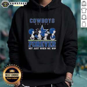 Alt Text: Awesome Snoopy and Charlie Brown Dallas Cowboys Forever hoodie design celebrating team spirit and loyalty.