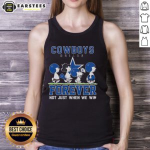 Awesome Snoopy and Charlie Brown Dallas Cowboys Forever tank top design for dedicated fans, celebrating team spirit.