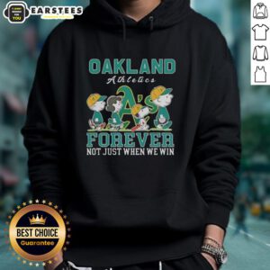 Alt Text: Awesome Snoopy and Charlie Brown Oakland Athletics baseball hoodie showcasing team spirit, perfect for fans year-round.