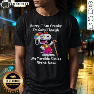 Awesome Snoopy Sorry I Am Cranky T-Shirt for those embracing their terrible sixties with humor and style.