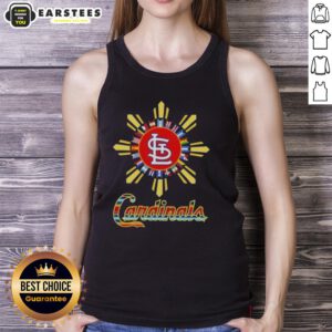Alt Text: Awesome St. Louis Cardinals X Hispanic tank top featuring vibrant colors and team logo, perfect for fans.