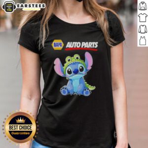Awesome Stitch Crocodile X Napa Auto Parts Ladies Tee featuring vibrant design and comfortable fit for cosplay enthusiasts.