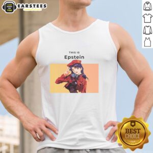 Alt Text: Awesome Epstein Misato Katsuragi tank top featuring vibrant anime design, perfect for fans of the series.