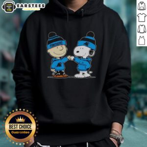 Alt Text: Cute Carolina Panthers Snoopy and Charlie Brown best friends hoodie featuring vibrant graphics and cozy design.