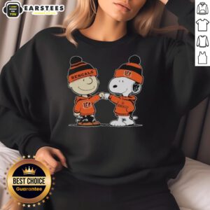 Cute Cincinnati Bengals Snoopy and Charlie Brown best friends sweatshirt featuring vibrant graphics and cozy design.