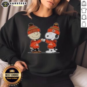 Alt Text: Cute Cleveland Browns Snoopy and Charlie Brown Best Friends sweatshirt featuring vibrant graphics for fans.