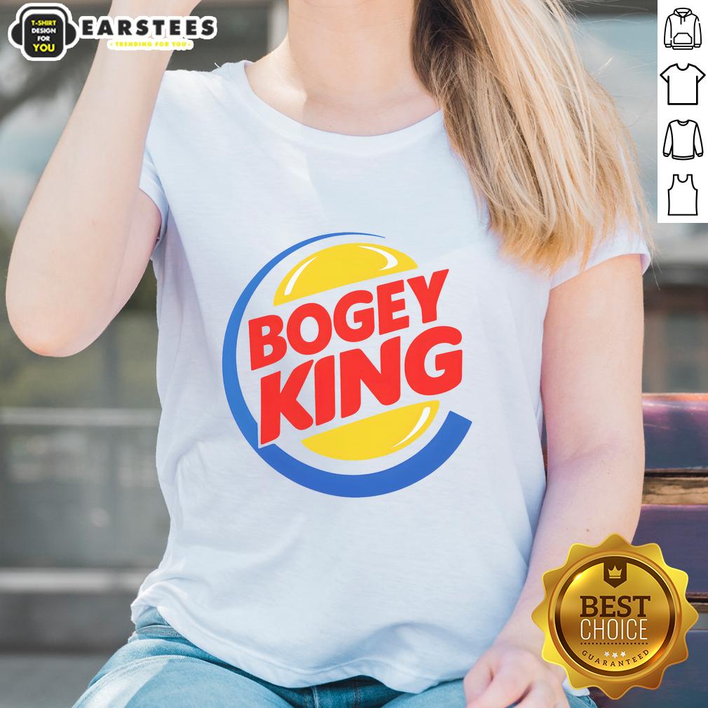 Good Bogey King Burger King logo on a stylish ladies tee, perfect for golf enthusiasts and fast food fans.