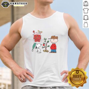 Good Classic Christmas A Very Charlie Brown Tree Tank Top featuring a festive design perfect for holiday celebrations.