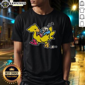 Good Sans and Chocobo T-Shirt featuring vibrant graphics of Sans from Undertale and a Chocobo from Final Fantasy.