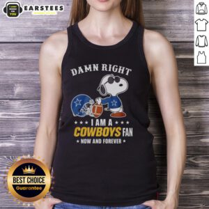 Good Snoopy football tank top for Cowboys fans, showcasing Snoopy and a spirited message of loyalty to the team.