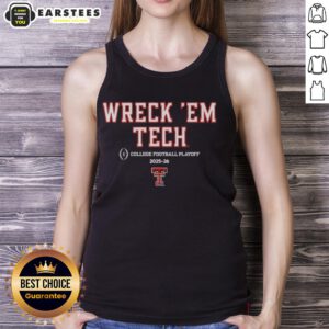 Good Texas Tech Red Raiders Football 2025 CFB Playoff slogan tank top featuring bold team colors and logo design.
