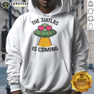 Good UFO The Biatlas Is Coming hoodie featuring a vibrant design and cozy fit, perfect for fans of sci-fi fashion.