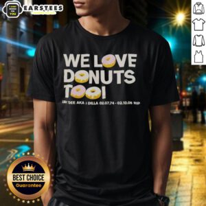 Good We Love Donuts Too Jay Dee aka J Dilla RIP T-Shirt featuring a vibrant design celebrating hip hop culture.