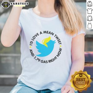 Stylish ladies tee featuring 'Hot Twitter Id Love A Mean Tweet' graphic, perfect for casual wear and social media lovers.
