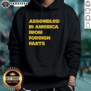 Nice Assembled in America from Foreign Parts Hoodie showcasing a stylish design with a patriotic theme.