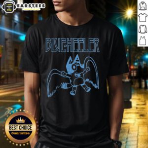 Nice Blue-Heeler Bluey T-Shirt featuring a playful design of a blue heeler dog in vibrant colors.