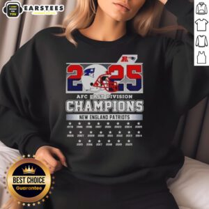 Nice New York Patriots football helmet sweatshirt for AFC East Division Champions 2025, showcasing team pride and style.