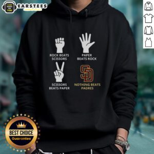 Nice San Diego Padres hoodie featuring 'Nothing Beats Rock, Paper, Scissors' design for fans.