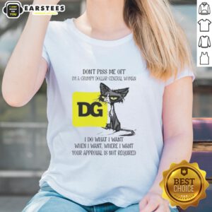 Grumpy cat wearing a Dollar General woman tee, showcasing a sassy attitude with the phrase I do what I want.