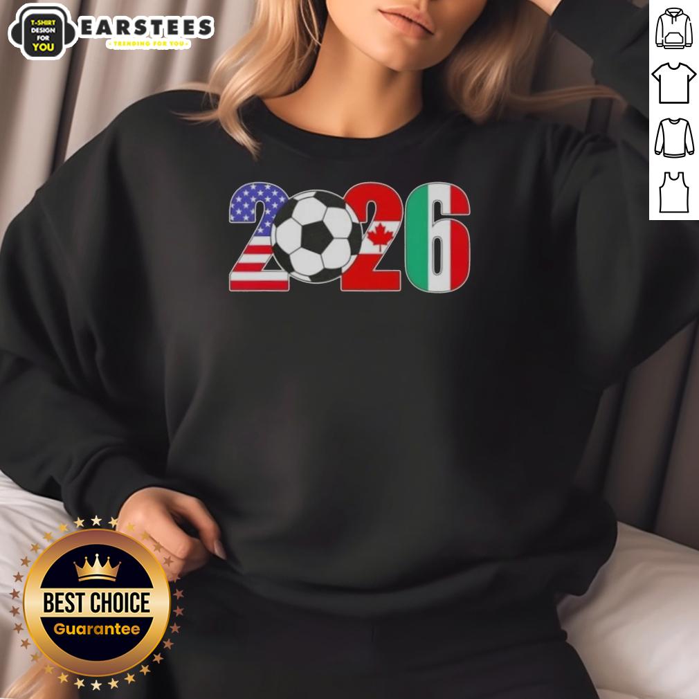 Official 2026 International Soccer Tournament sweatshirt featuring vibrant flags design, perfect for fans and supporters.