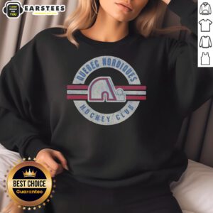 Alt Text: Vintage Quebec Nordiques sweatshirt featuring original logo, perfect for hockey fans and collectors.