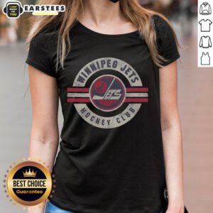 Vintage Winnipeg Jets ladies tee shirt featuring original logo design, perfect for fans and casual wear enthusiasts.