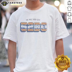 Premium Denver Broncos The Mile High City 5280 T-Shirt featuring vibrant team colors and logo, perfect for fans.