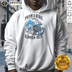 Alt Text: Premium Eminem X Detroit Lions helmet hoodie featuring a stylish design, perfect for fans and collectors.
